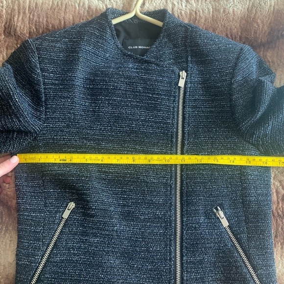 Club Monaco Tweed Asymmetrical Moto Blazer - Picture 12 of 12